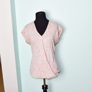 Ro & De Light Red Print Blouse